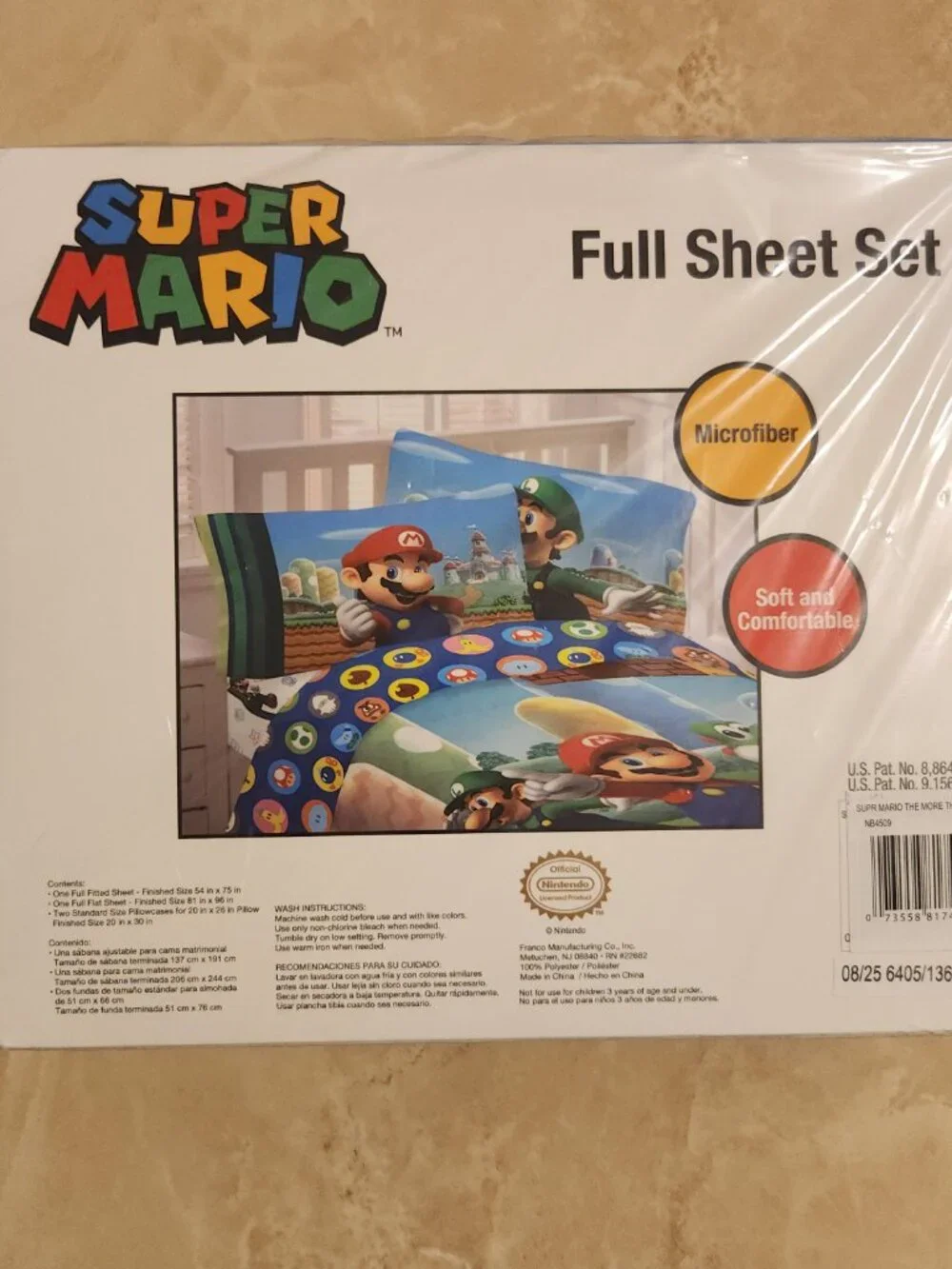 SUPER MARIO Full Size Sheet Set Trifecta Fun 4-Piece New Sealed